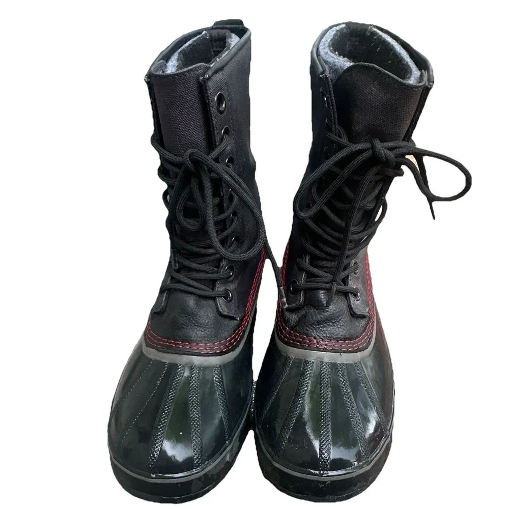 Sorel NM1560 Mens 12 Waterproof Winter Snow Boots Black Insulated Lace Up